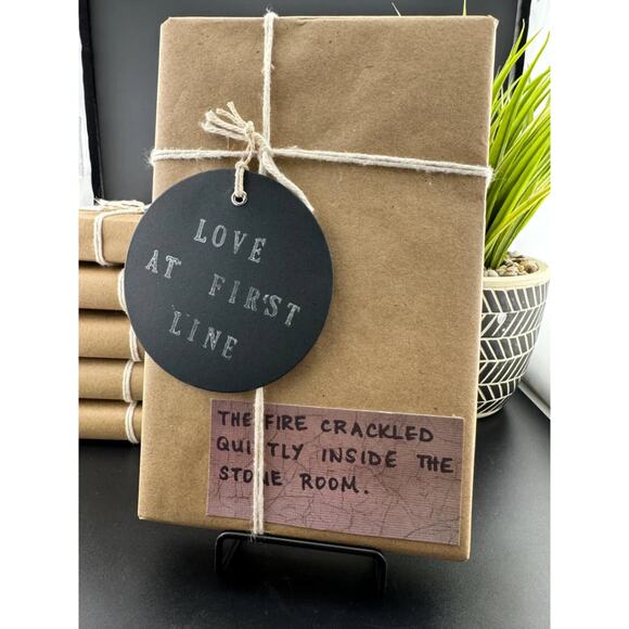 Love At First Line Book "The fire crackled quietly inside the stone room." - Picture 1 of 2